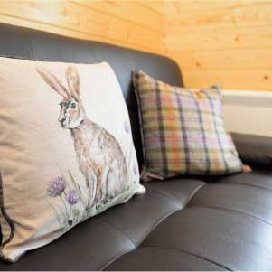 Luxury furnishings in a glamping pod